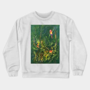 Parrot in Jungle Tropical Art Crewneck Sweatshirt